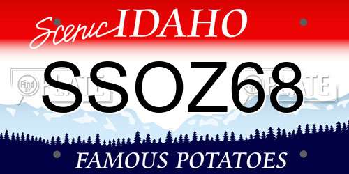 SSOZ68 Idaho License Plate