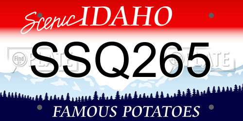 SSQ265 Idaho License Plate
