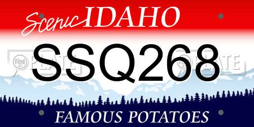 SSQ268 Idaho License Plate