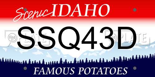 SSQ43D Idaho License Plate