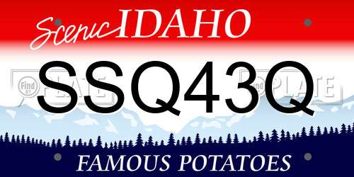 SSQ43Q Idaho License Plate