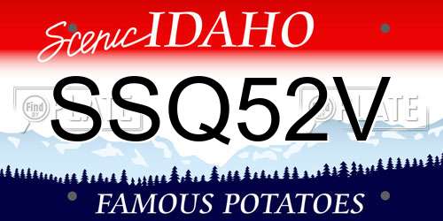 SSQ52V Idaho License Plate