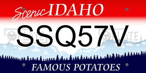 SSQ57V Idaho License Plate