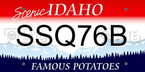 SSQ76B Idaho License Plate