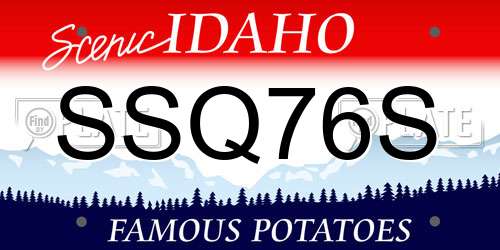 SSQ76S Idaho License Plate