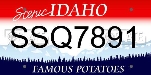 SSQ7891 Idaho License Plate