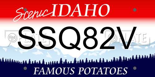 SSQ82V Idaho License Plate