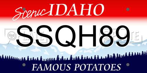 SSQH89 Idaho License Plate