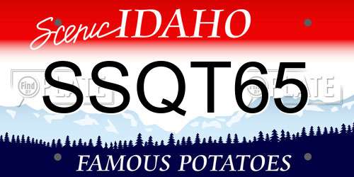 SSQT65 Idaho License Plate