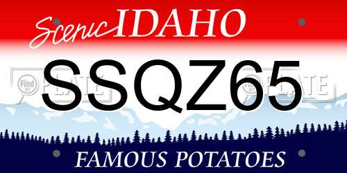 SSQZ65 Idaho License Plate