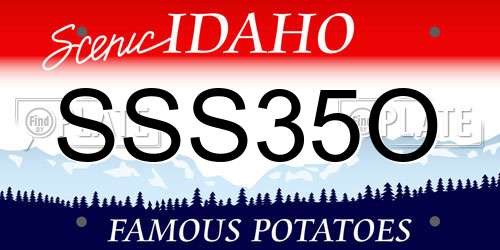 SSS35O Idaho License Plate