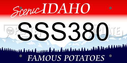 SSS380 Idaho License Plate