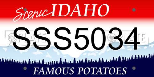 SSS5034 Idaho License Plate