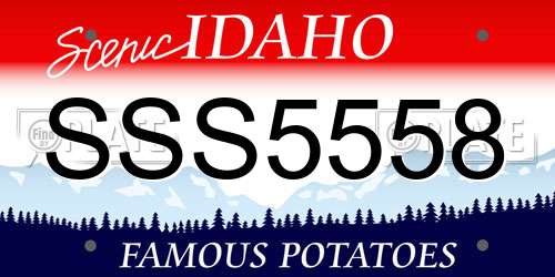 SSS5558 Idaho License Plate