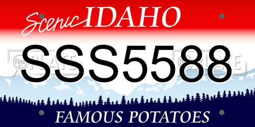SSS5588 Idaho License Plate