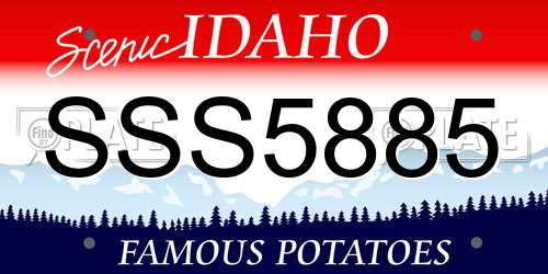SSS5885 Idaho License Plate