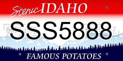 SSS5888 Idaho License Plate