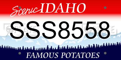 SSS8558 Idaho License Plate