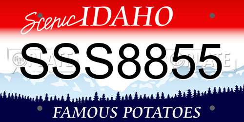 SSS8855 Idaho License Plate