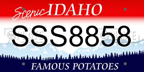 SSS8858 Idaho License Plate