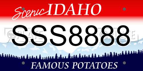 SSS8888 Idaho License Plate