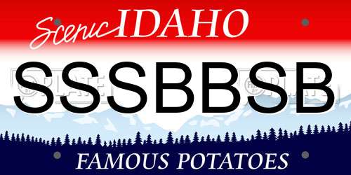 SSSBBSB Idaho License Plate