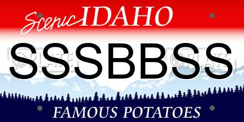 SSSBBSS Idaho License Plate