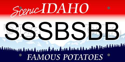 SSSBSBB Idaho License Plate
