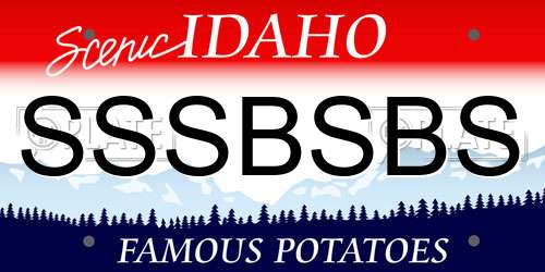 SSSBSBS Idaho License Plate