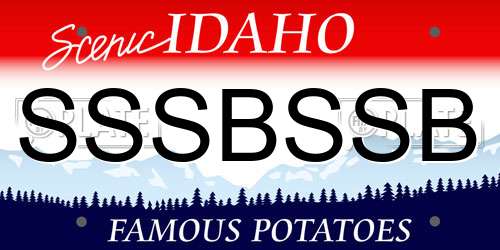 SSSBSSB Idaho License Plate