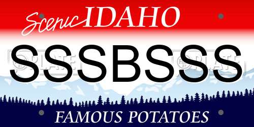 SSSBSSS Idaho License Plate