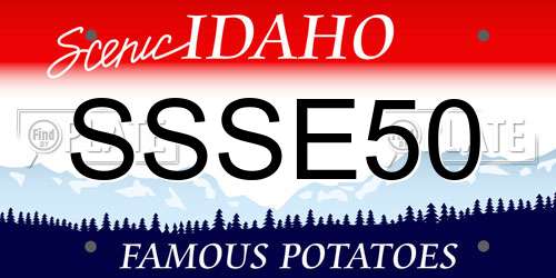 SSSE50 Idaho License Plate