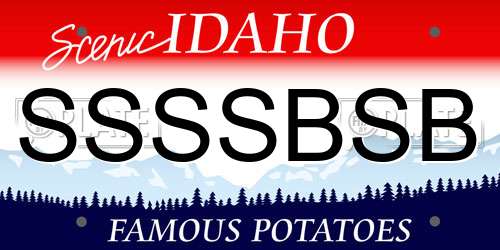 SSSSBSB Idaho License Plate