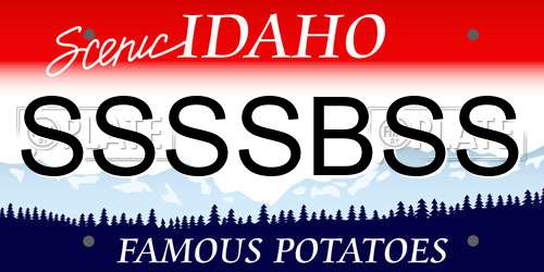 SSSSBSS Idaho License Plate