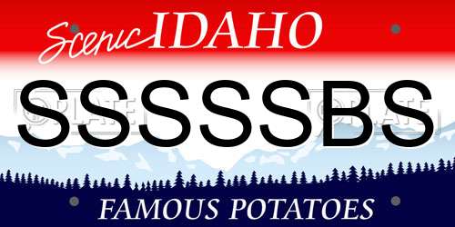 SSSSSBS Idaho License Plate