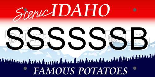 SSSSSSB Idaho License Plate