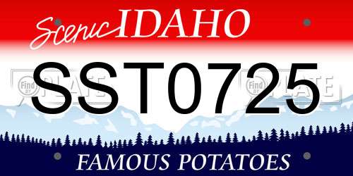 SST0725 Idaho License Plate
