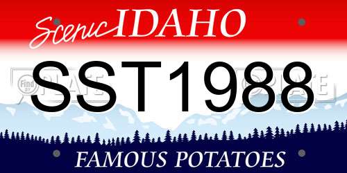 SST1988 Idaho License Plate