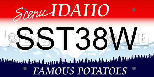 SST38W Idaho License Plate