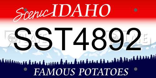 SST4892 Idaho License Plate