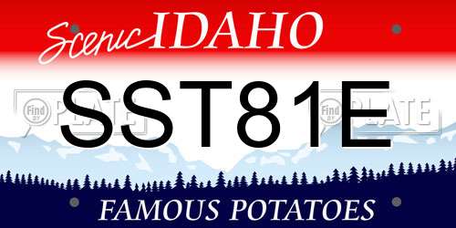 SST81E Idaho License Plate