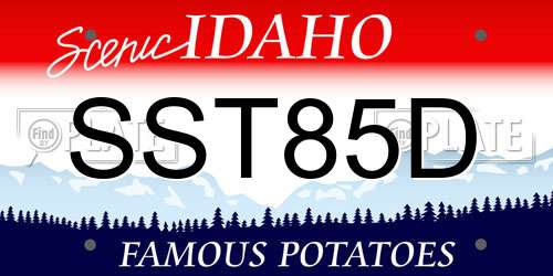 SST85D Idaho License Plate