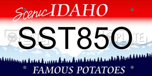 SST85O Idaho License Plate