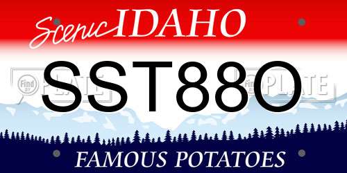 SST88O Idaho License Plate