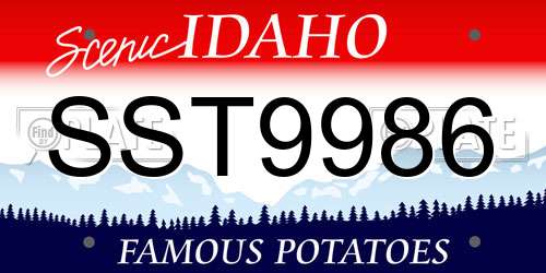 SST9986 Idaho License Plate