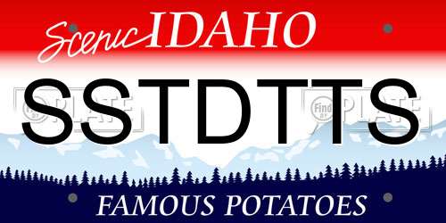 SSTDTTS Idaho License Plate