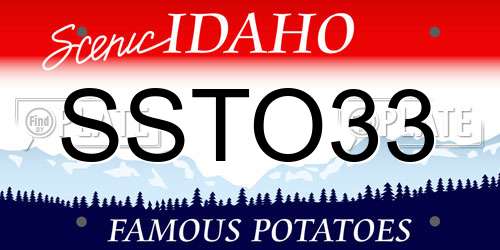 SSTO33 Idaho License Plate