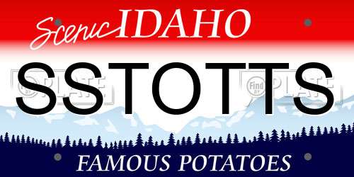 SSTOTTS Idaho License Plate
