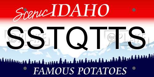 SSTQTTS Idaho License Plate