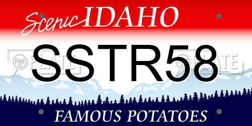SSTR58 Idaho License Plate